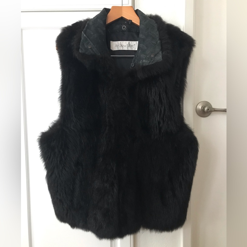 Andrew Marc Genuine Fur New Zealand Opossum Vest. SZ M.